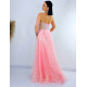 Luxus hosszú női rózsaszínű alkalmi ruha flitterekkel